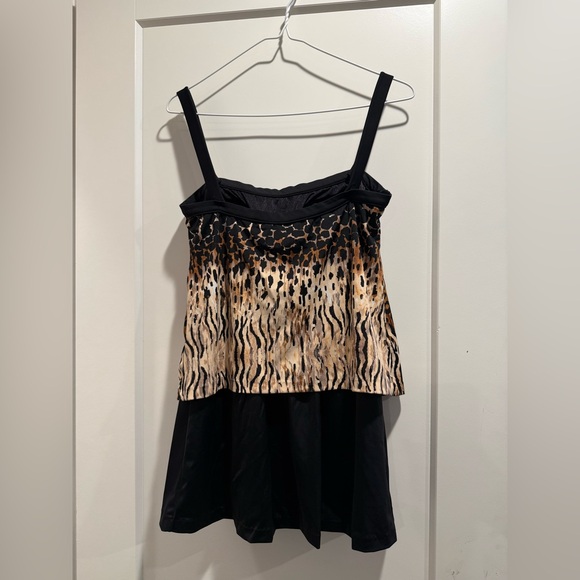 Rose Marie Reid Bathing Suit Swimwear‎ Green Black Animal Print Size M - Picture 2 of 6